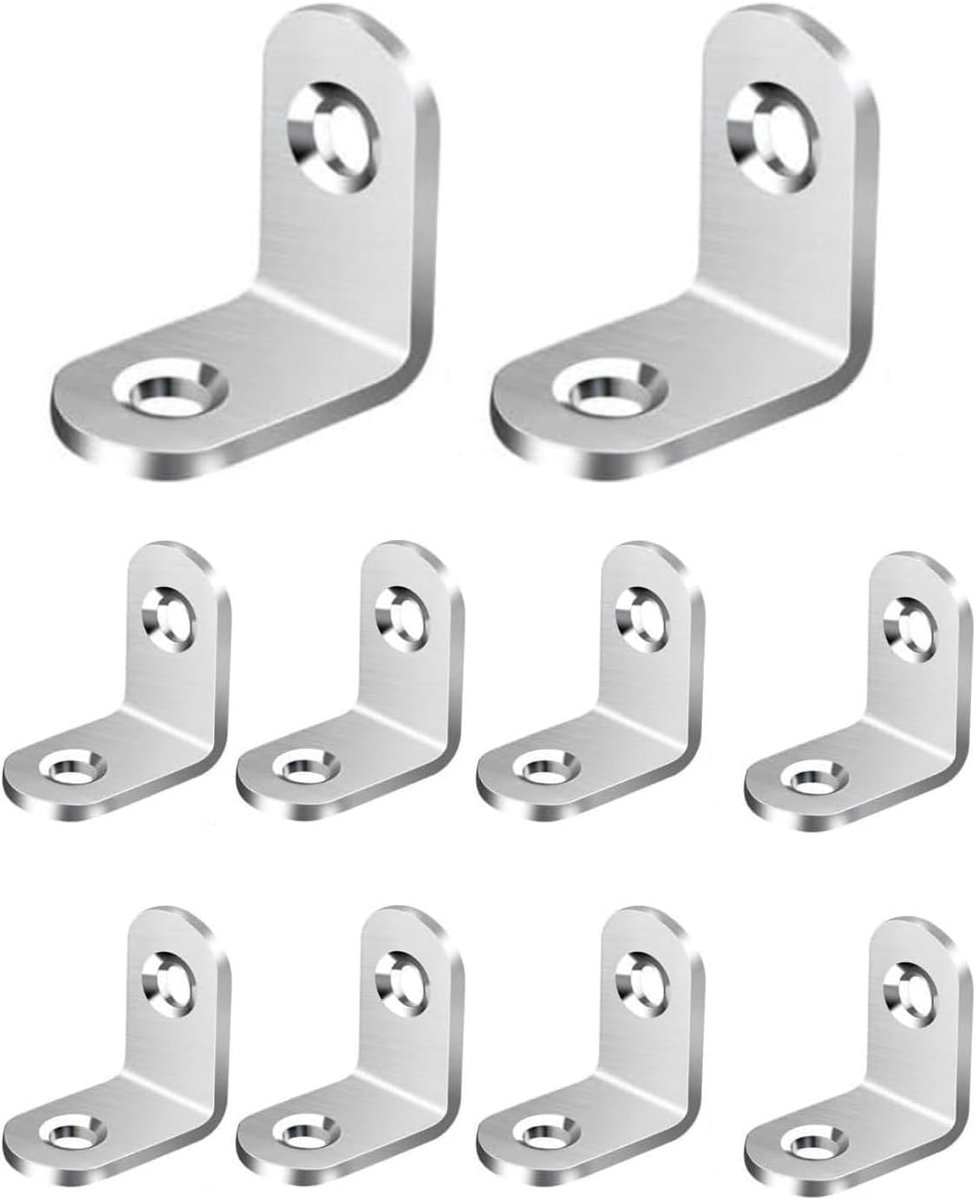 Laminate Clips, Rectangular, Silver, Corner Clips Made of High Quality Stainless Steel for Fixing Tables, Chairs - ShopVlot
