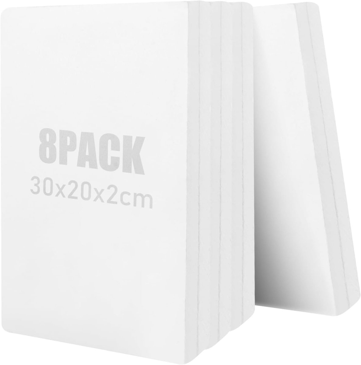 YAYODS Pack of 8 Styrofoam Hard Foam Sheets 30 × 20 × 2 cm, White Foam Sheets for Cutting, Craft Plates for Model - ShopVlot
