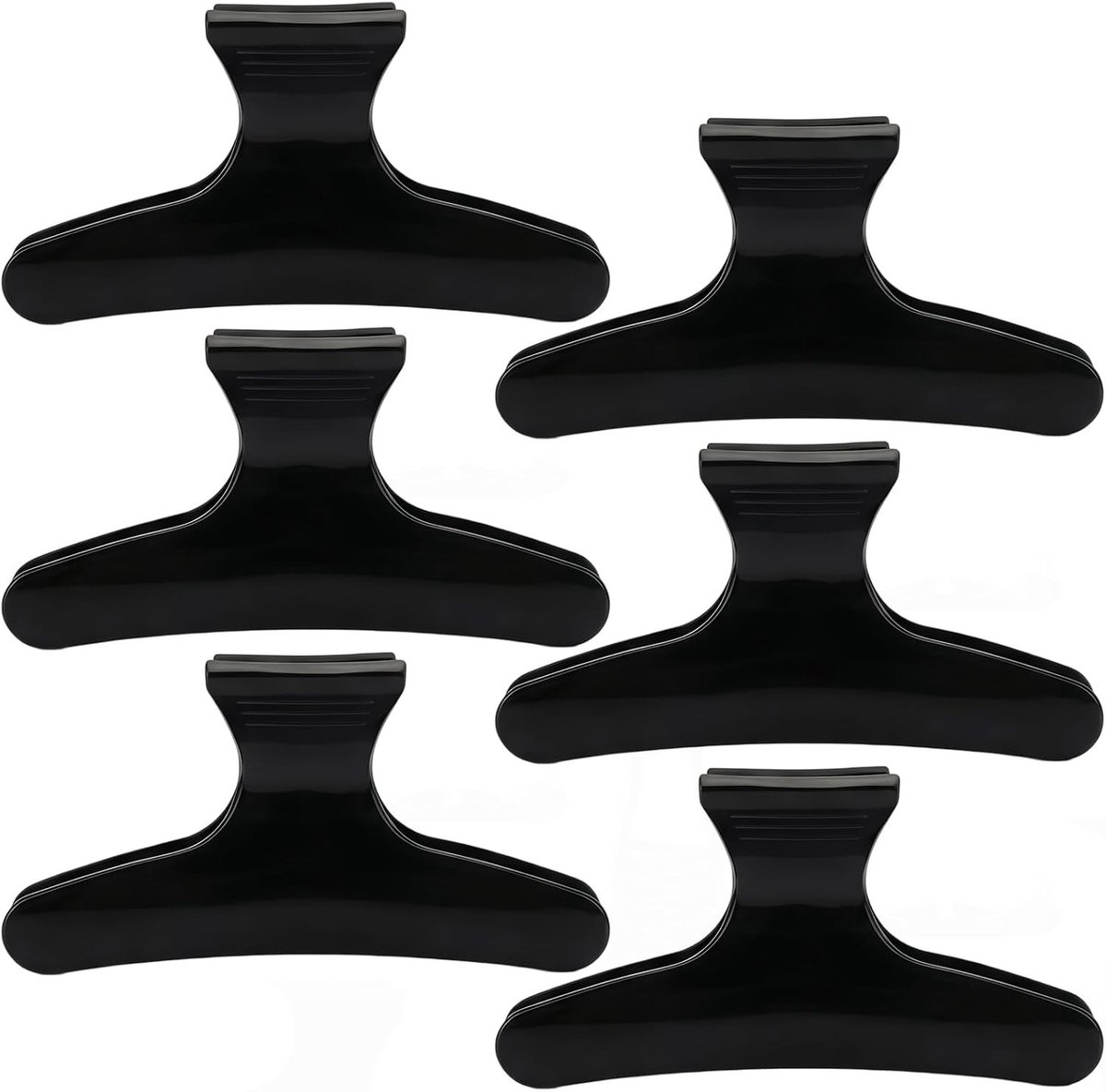 Set van 6 Zwarte Professionele Vlinder Haarfixatie Klemmen voor Haarverf en Permanent Wave - Ideaal voor Kappers en Haarstyling
