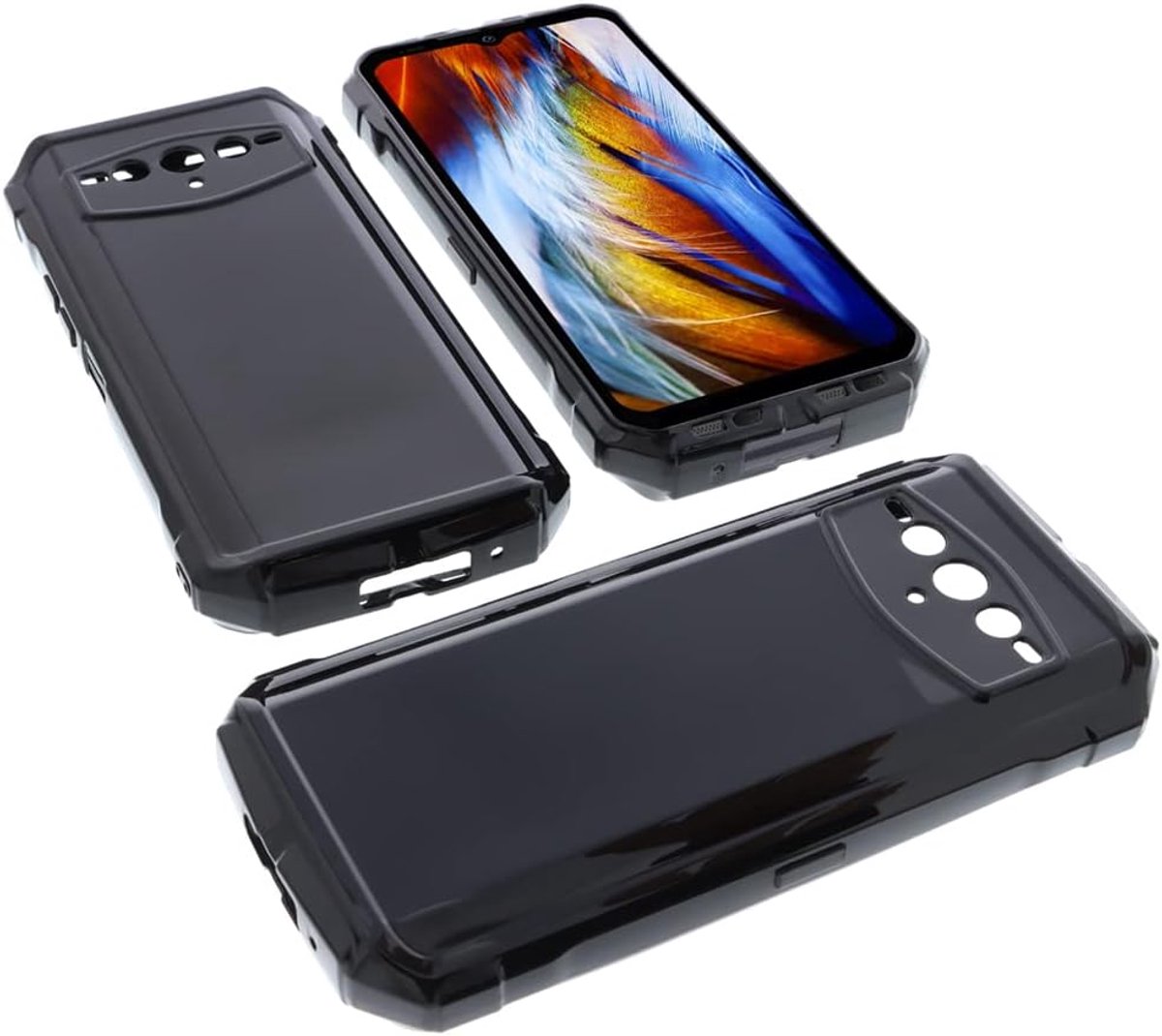 Case Compatible with Doogee S100 Rubber TPU Protection Mobile Phone Case Black - ShopVlot