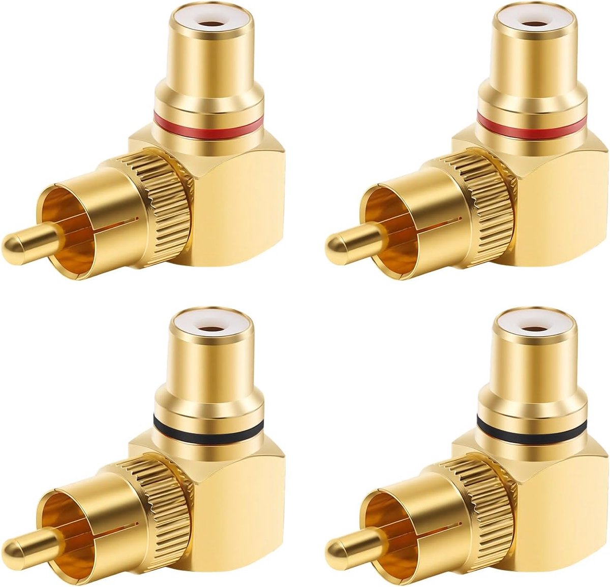RCA hoekplug 90 graden - verguld - voor AV video en stereo audio - robuuste connectiviteit - ShopVlot
