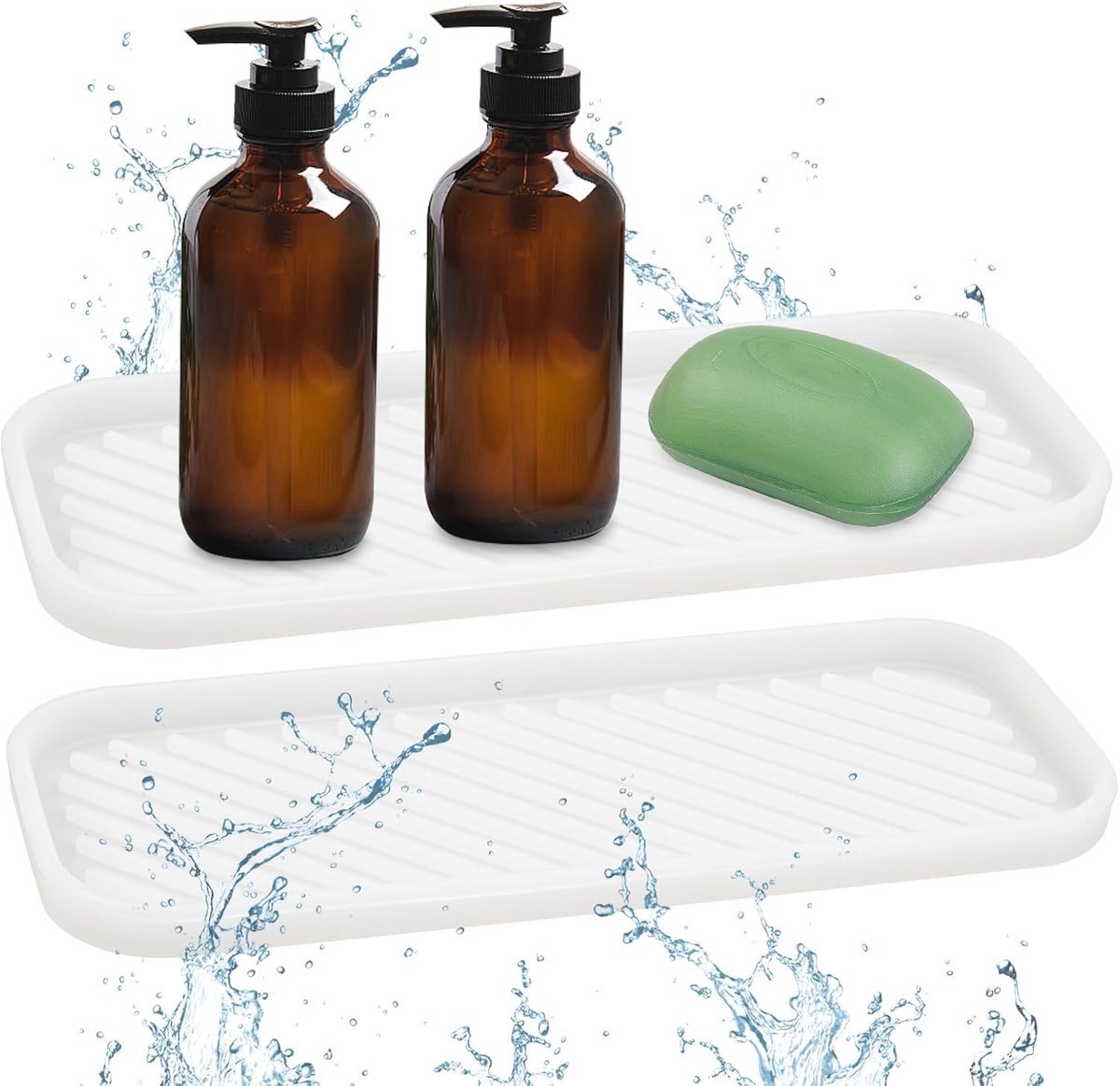 Siliconen Mat voor Keuken 23 x 9 cm - Drainmat - Sneldrogend - Houdt aanrecht droog - ShopVlot