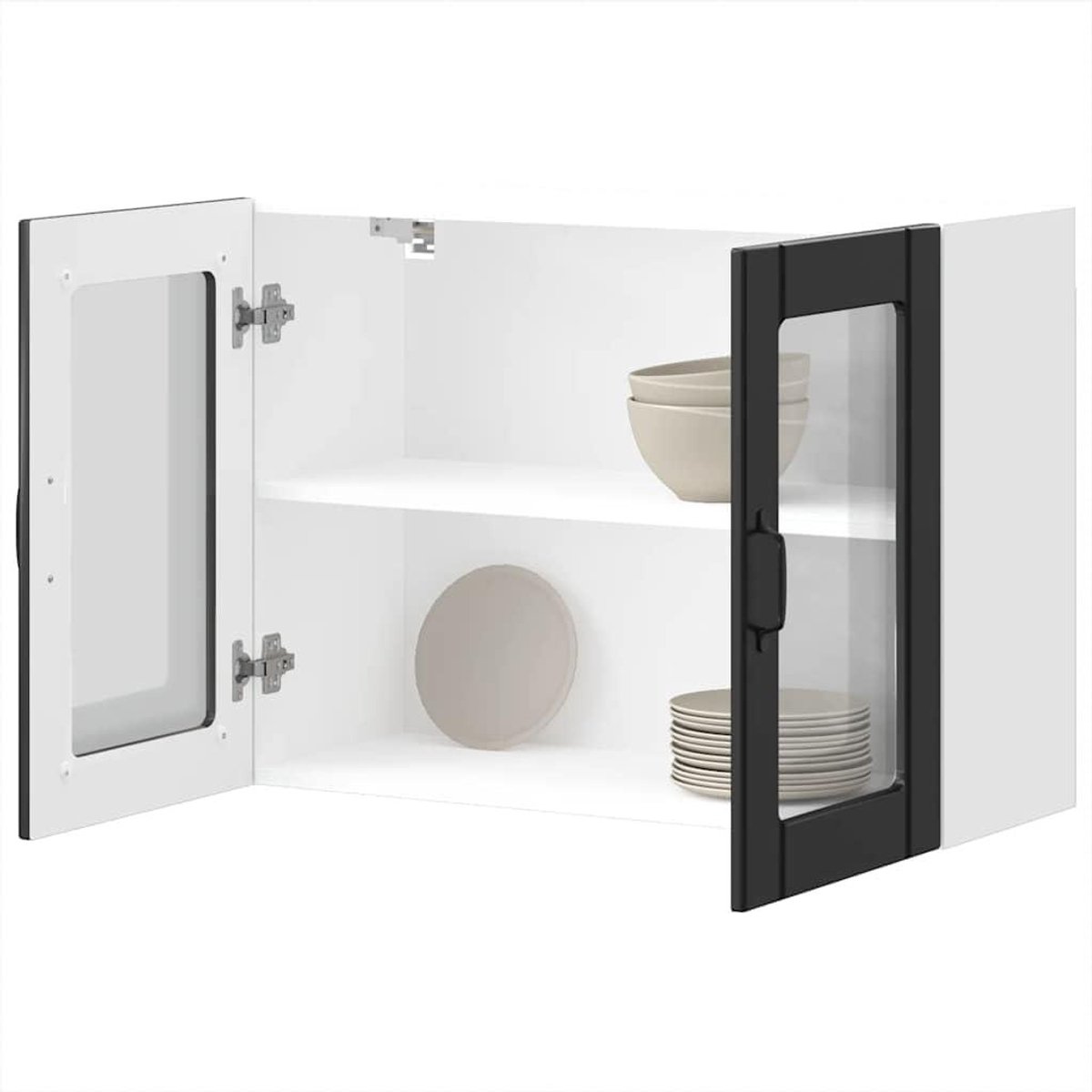 Voorraadkast met Glazen Deur - Keukenkast Dressoir - Keuken Organiseren - Sterk Duurzaam Houtmateriaal