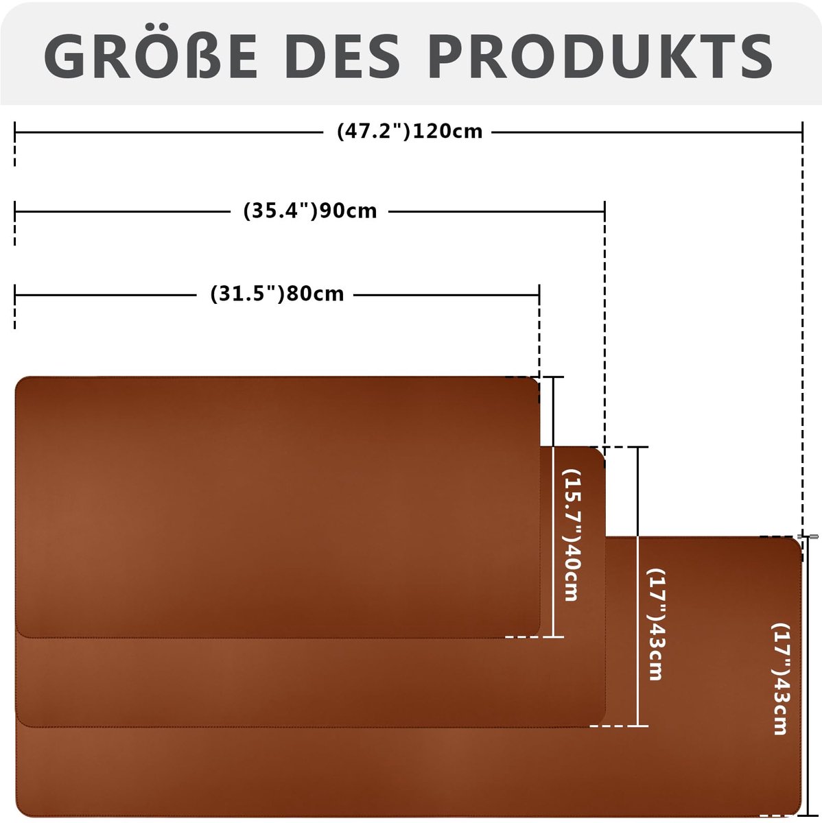 Muismat XXL 80 x 40 cm - Bruin PU Leer - Bureaudecoratie - Comfortabel werken - ShopVlot