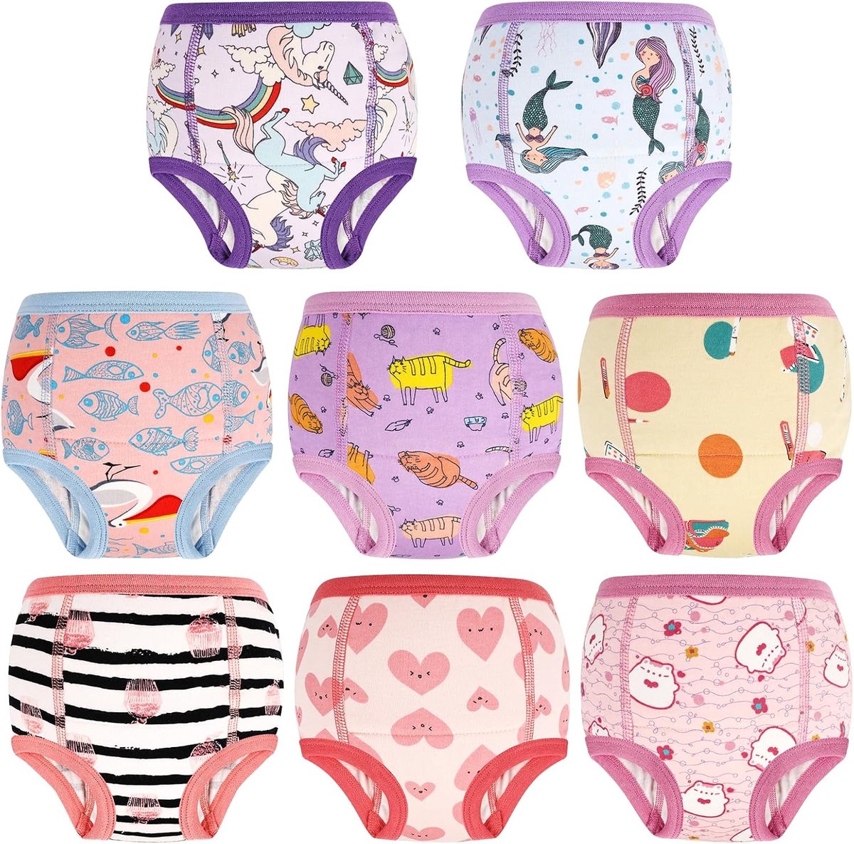 Potty training pants 8 stuks - paarse kat - voor meisjes - helpt bij zindelijkheidstraining - ShopVlot