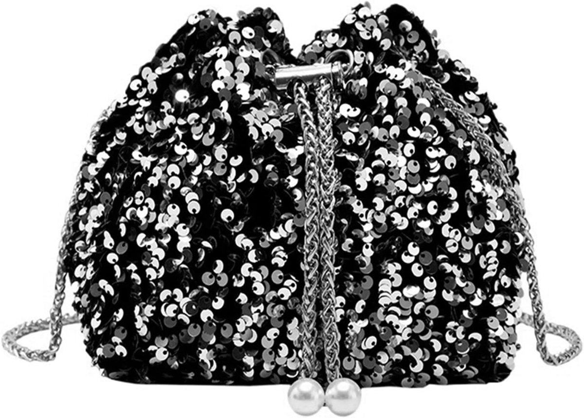 Dames Clutch Glitter Sequins - Elegante Avondtas - Schoudertas met Drawstring - Perfect voor Feestjes - ShopVlot