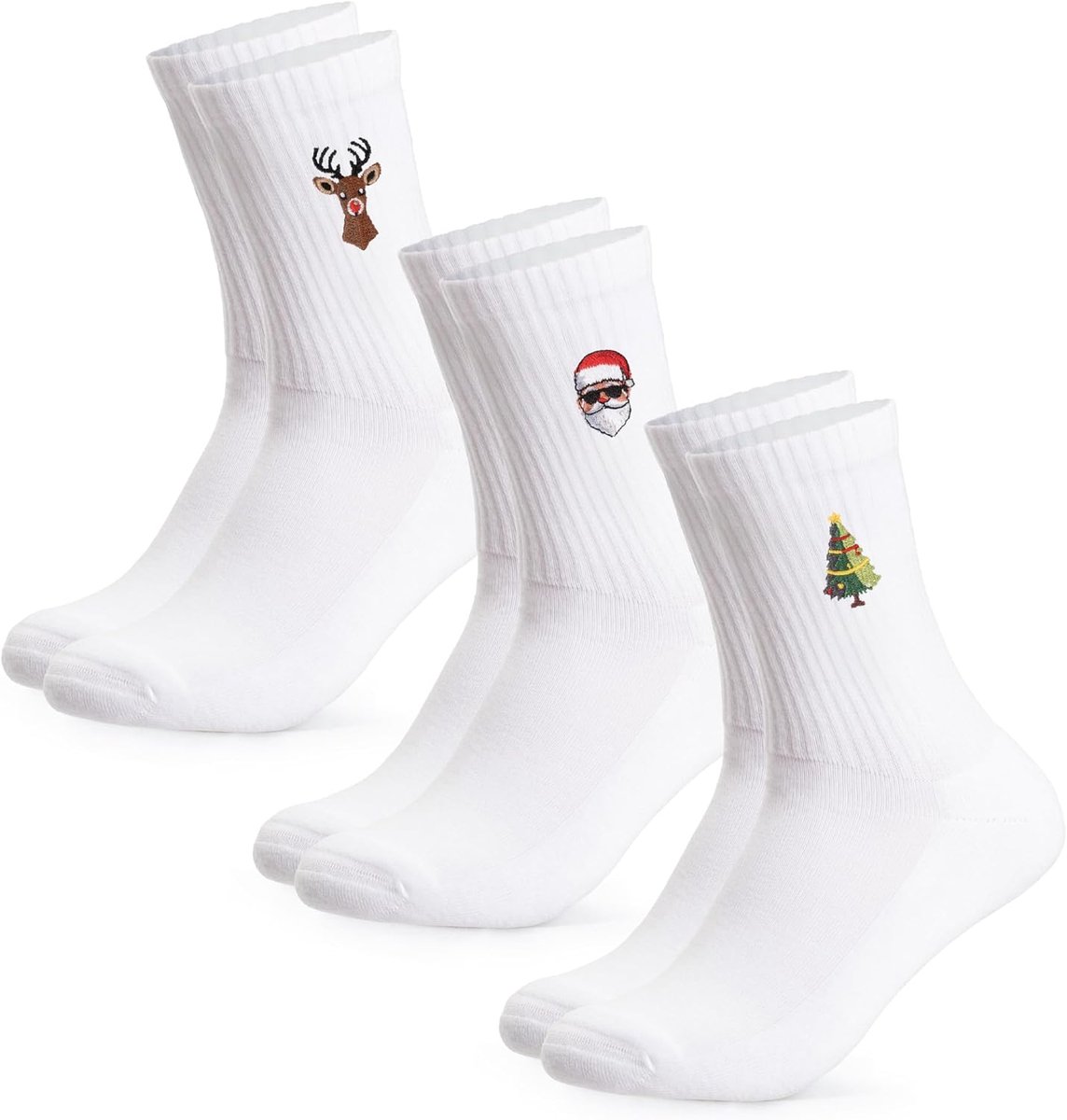 Tennisokken voor vrouwen en mannen - Kerstmodel Claus - Pack van 3 - Comfortabel en warm - ShopVlot