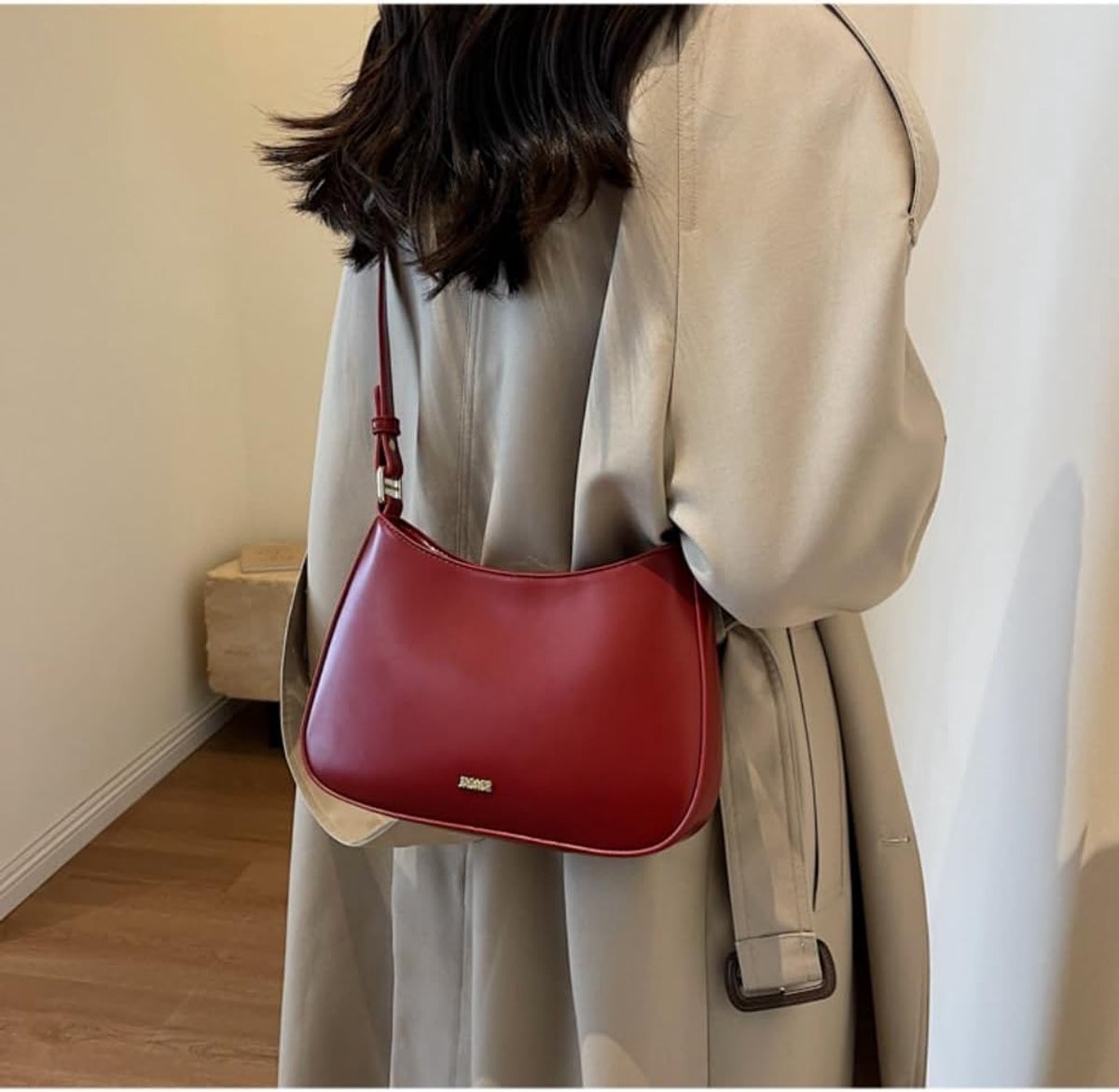 Schoudertas Y2K Clutch - Rood leer - Verstelbare schouderriemen - Perfect voor dagelijks gebruik - ShopVlot