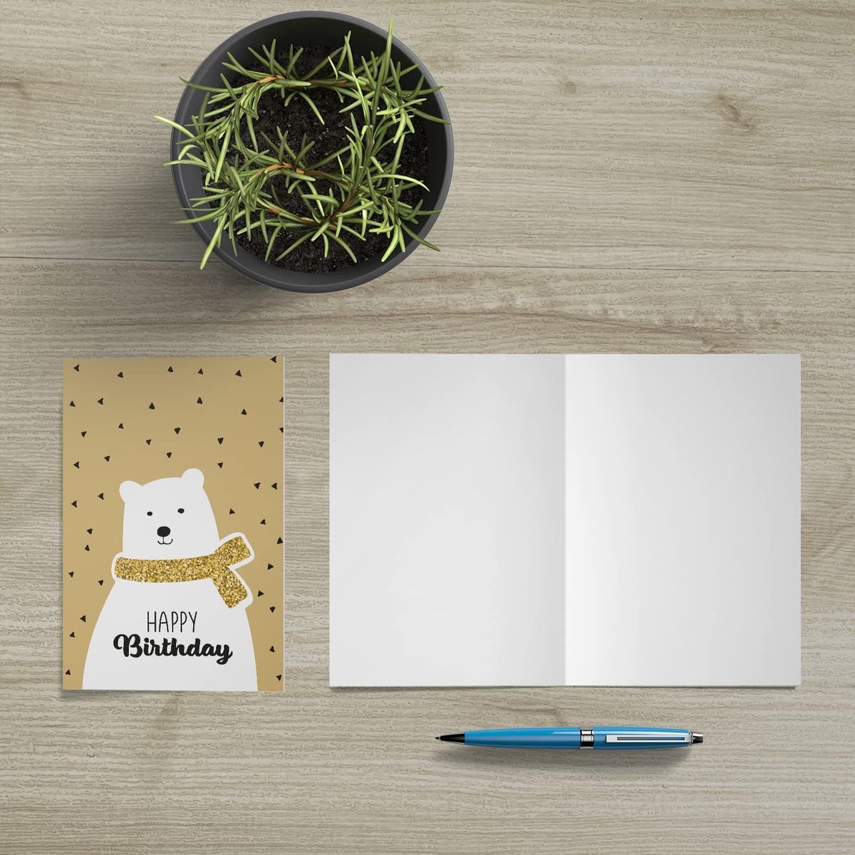 Verjaardagskaarten 9 stuks 18 x 12 cm - Vouwkaarten met 9 witte enveloppen - Elegante uitstraling - ShopVlot