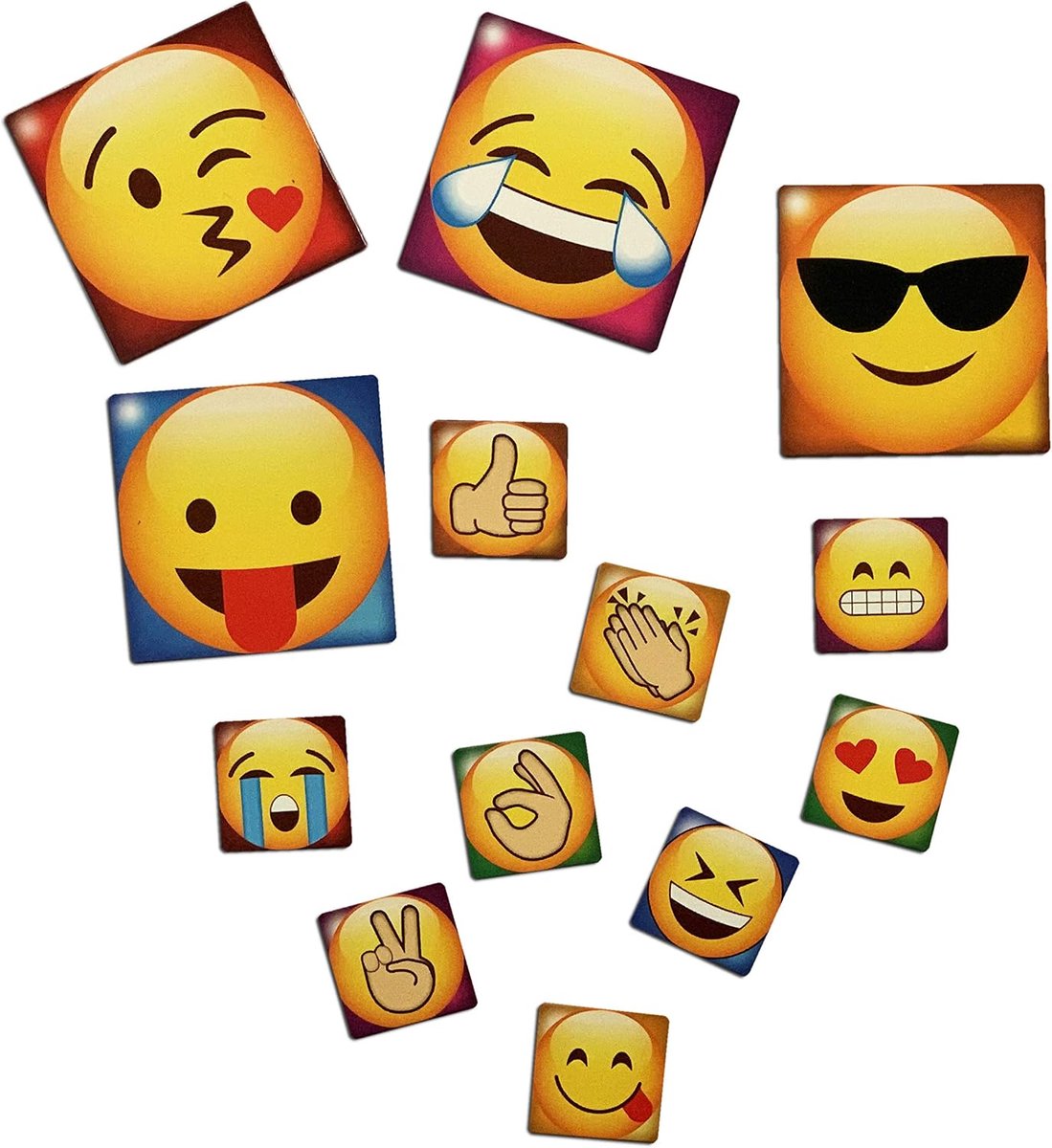 Koelkastmagneten set van 65 emoticons - kleurrijke kunststof - ideaal voor boodschappen of herinneringen - ShopVlot