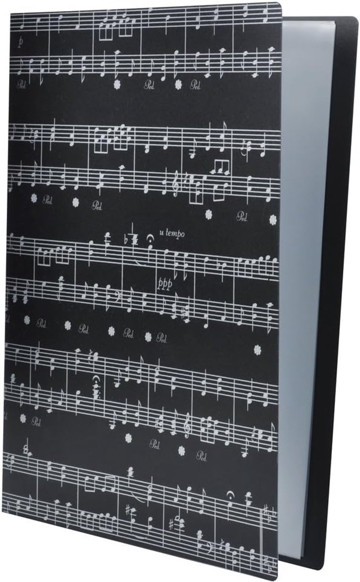 A4 Size Music Sheet File Folder A4 Size Documents Holder Storage Folder 40 Pockets (Music Sheet Black) - ShopVlot