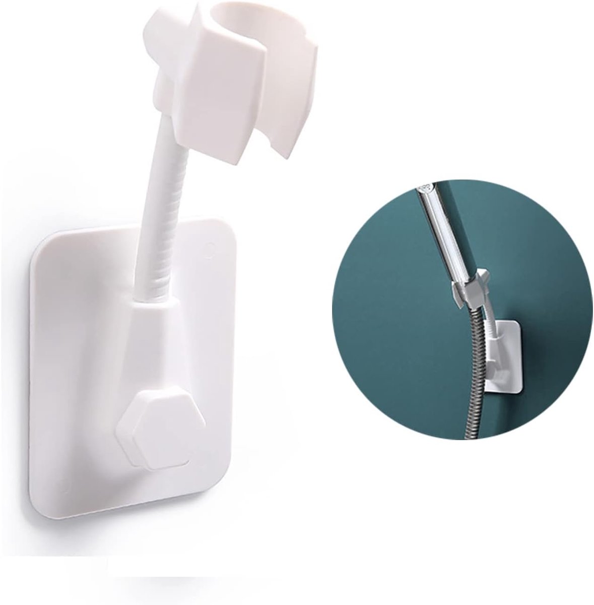 Shower Head Holder Bracket Self Adhesive Handheld Shower Head Bracket Adjustable Shower Bracket Wall Mounted Shower - ShopVlot