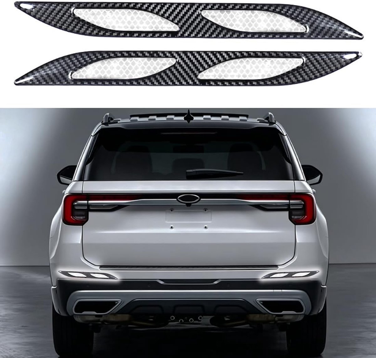 2 stuks auto sterke reflecterende streep stickers, auto bumper reflecterende sticker, hoge sterkte nachtzicht - ShopVlot