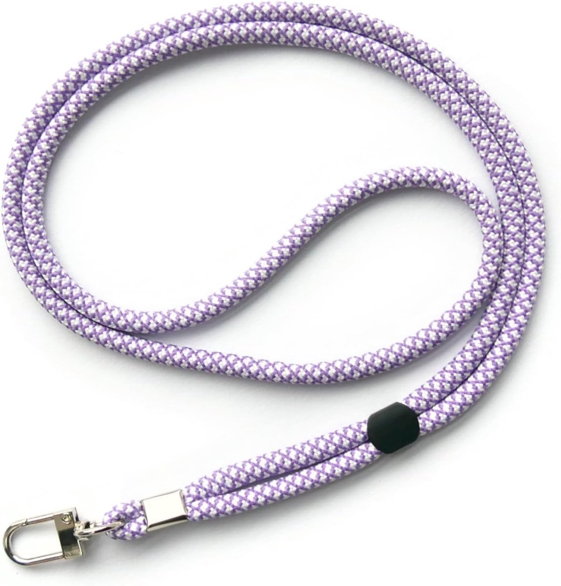 trage.band® long adjustable carrying strap/hanging strap with carabiner, white-purple - ShopVlot