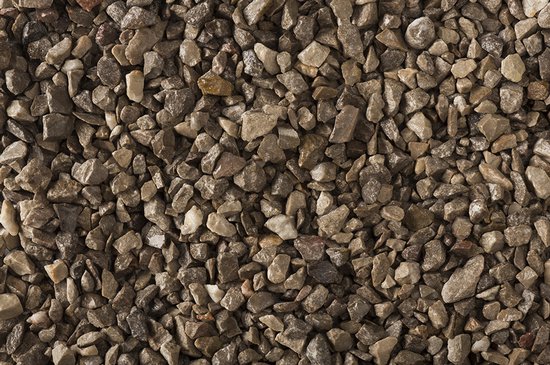 Franse doleriet grind 4/6 mm, donkergrijs/bruin van kleur.