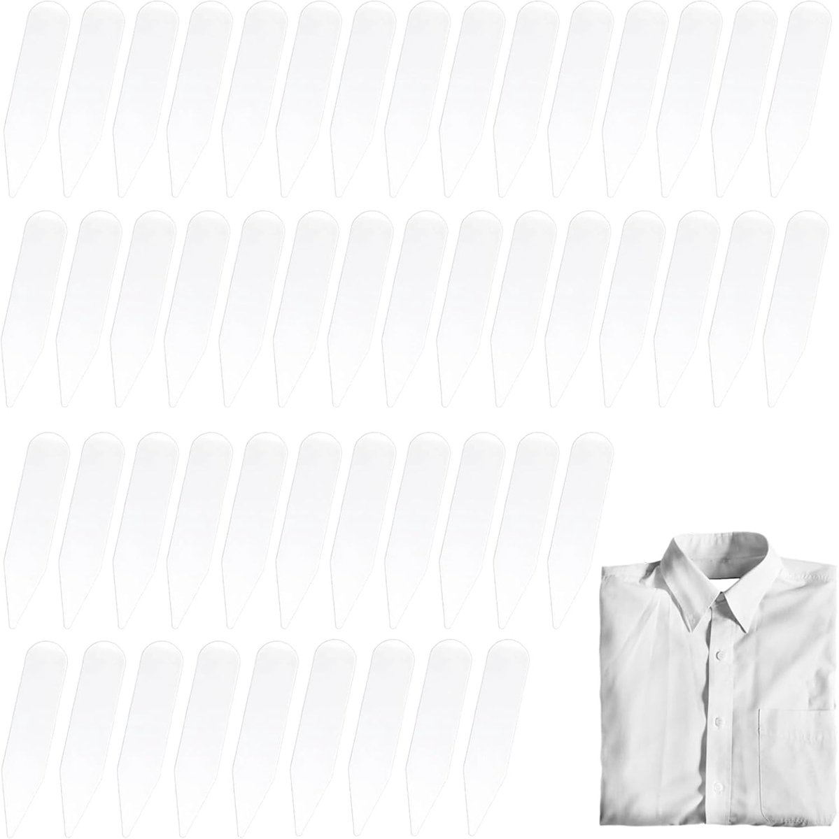 50pcs Men's Collar Bars, Reinforcement Stripes for Collar, Collar Attachment for Shirts, Suitable for Men and Women - ShopVlot