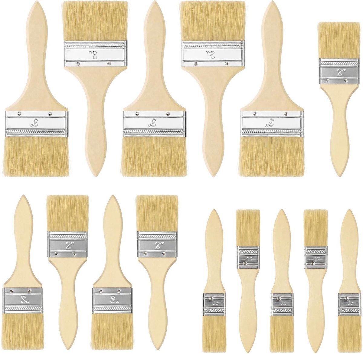Penselen Set - Gemengd - 1/2/3 inch - Synthetische Vezels - Voor Schilderen en Renoveren