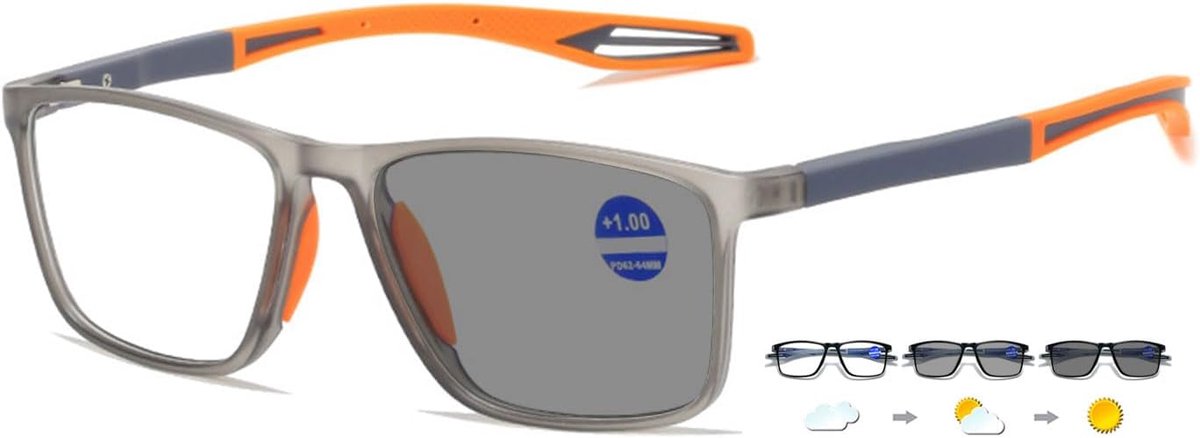 Self-tinting reading glasses, sunglasses, photochrome, blue light filter, reading aid, vision aid, men and women, TR90 - ShopVlot