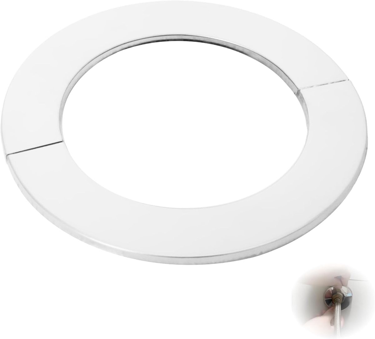 2 x Fireplace Rosette 110 mm, Chimene- 110 mm, Dimensions 114 x 156 x 5 mm, Stainless Steel, Heat Resistant, for - ShopVlot