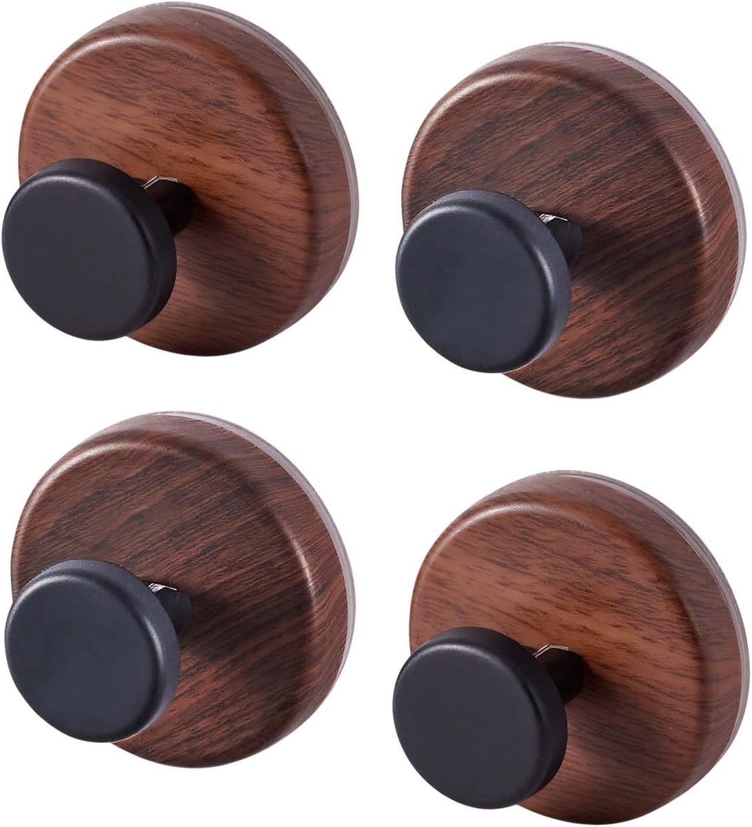 4 stuks zuignaphaken 58 mm platte ronde zelfklevende hangende haak plastic kokosnoot bruin geen boor zuignap haak voor - ShopVlot