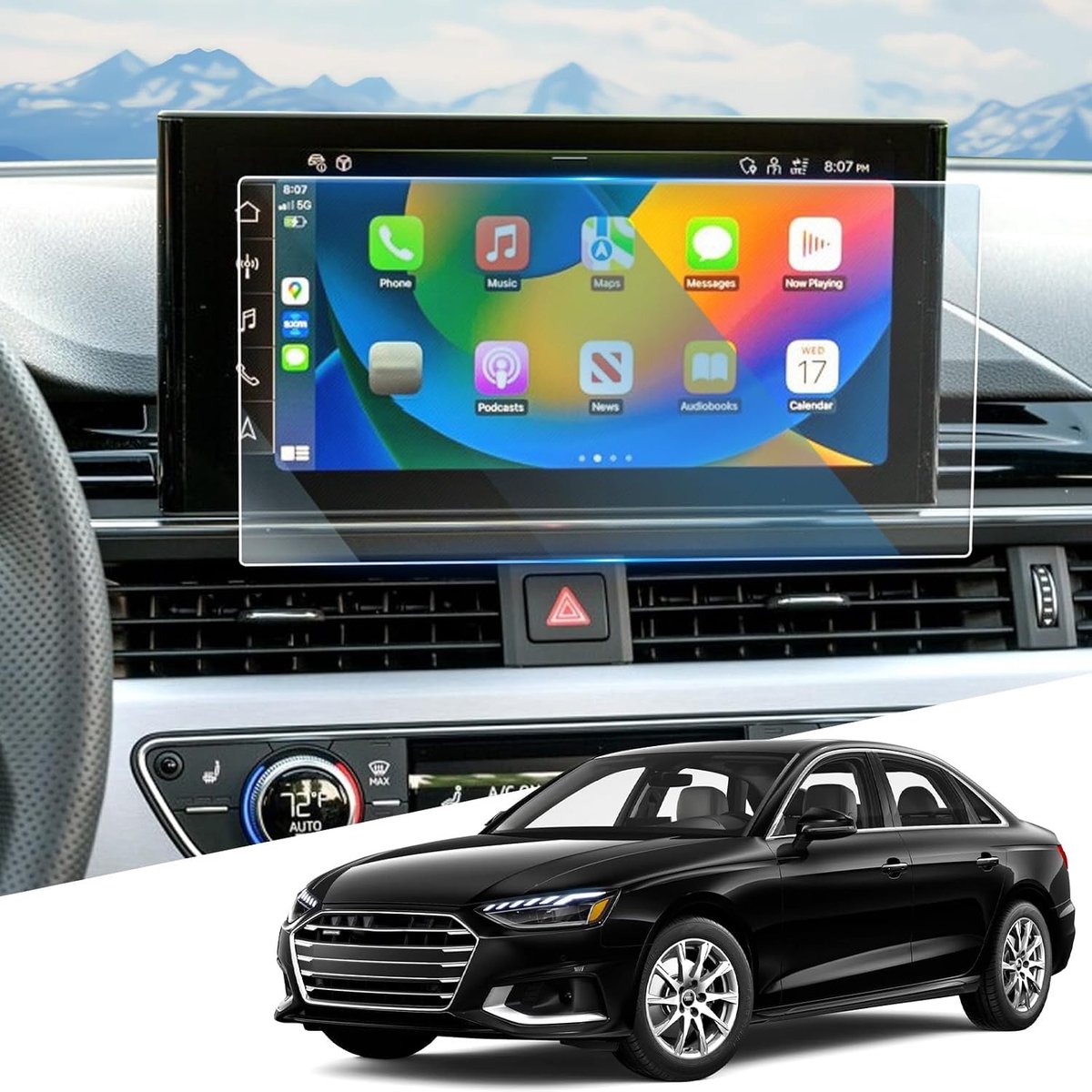 Protective Film for Navigation Aud-i A4, A5, Q5 2020-2023 2024, 10.1 Inch MMI Touchscreen, Tempered Glass, Screen - ShopVlot