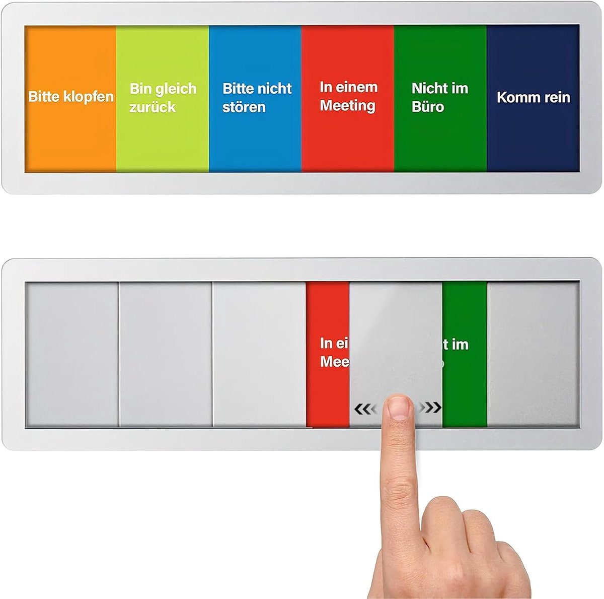 Office door sign, 6 options, do not disturb, in a meeting, not in the office, come in, come back immediately, tapping - ShopVlot