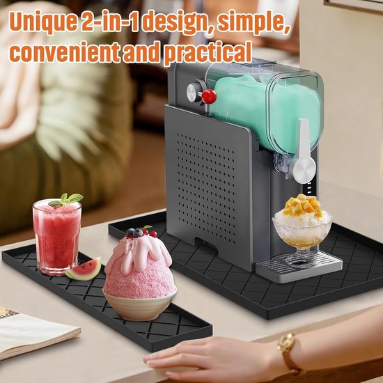 Silicone Mat for Ice Makers and Ice Makers, Set of 2 Removable Protective Mats for Ninja SLUSHi Ice Drink Machine - ShopVlot — afbeelding 2