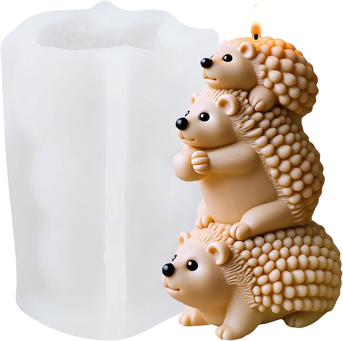 XIAOSHUI Hedgehog Candle Mould, Mould, Casting Resin Mould, Silicone Molds for Aromatherapy Making, Candles, Plaster - ShopVlot