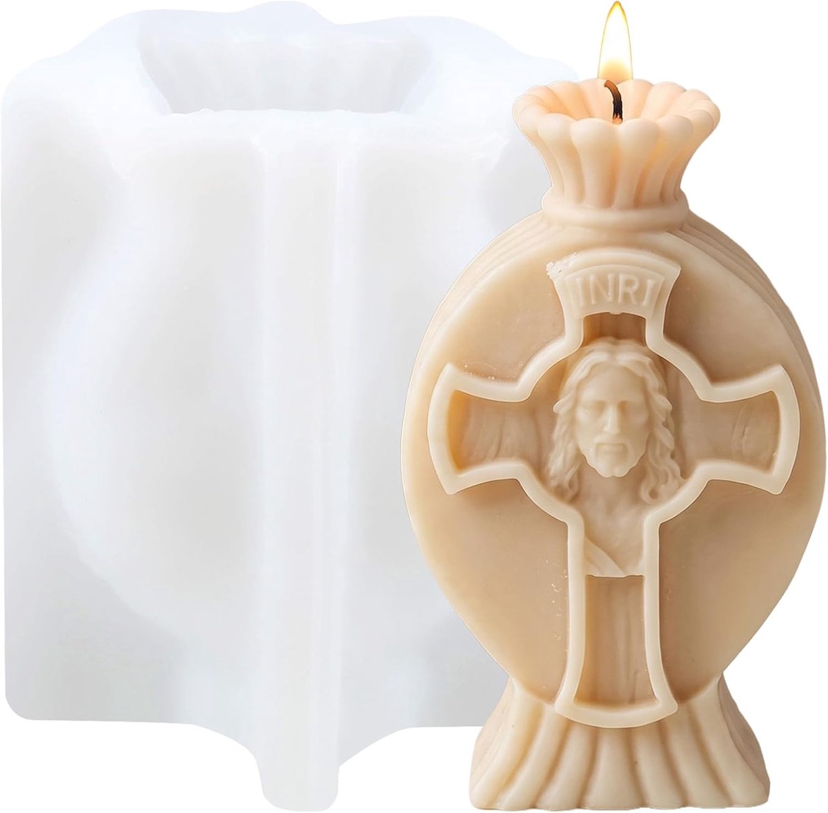 XIAOSHUI Candle Shape Cross Resin Casting Silicone Mold for Candles Making Aromatherapy Candles Gypsum Clay Craft - ShopVlot