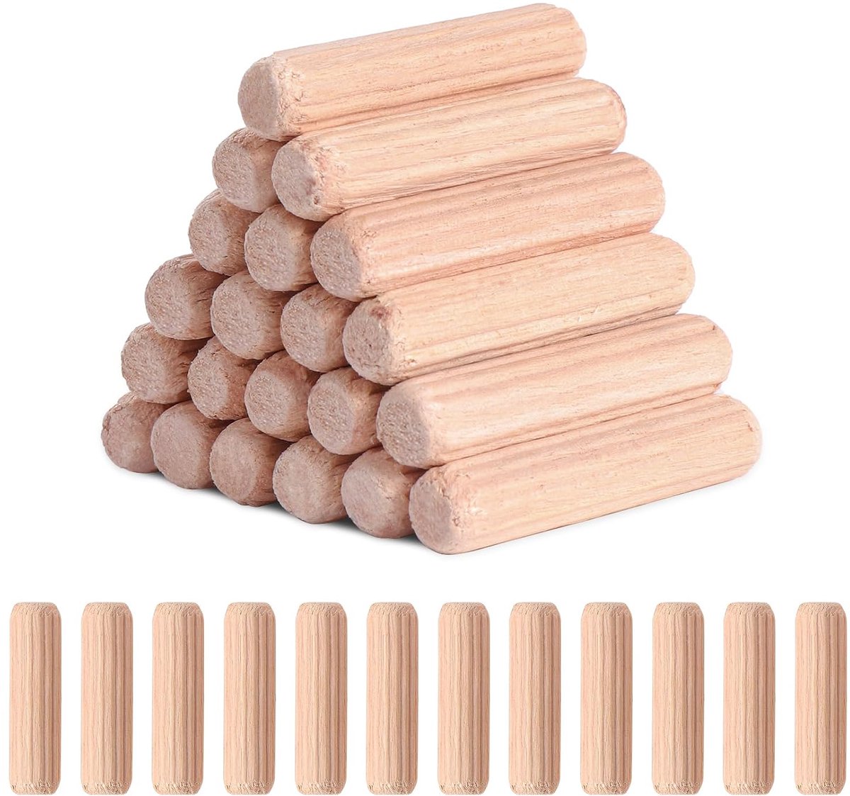Faanktion Wooden Plugs 8 x 30 mm Hardwood Plugs and Plugs for Furniture Assembly, Repair and Woodworking, Pack of 300 - ShopVlot