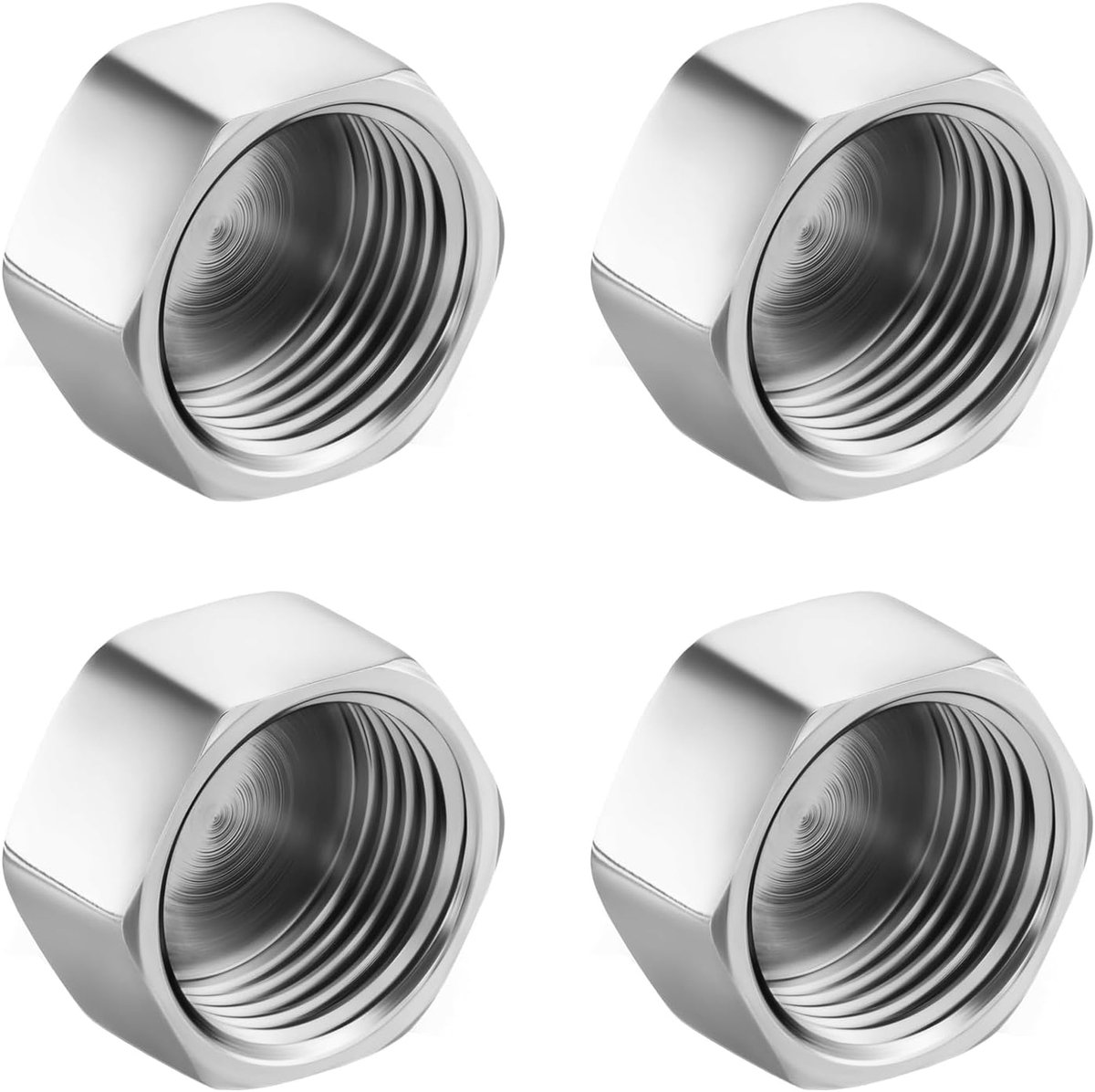 YOGAZEN 304 Stainless Steel Cover G3/4 Inch (Ø25mm) Female Thread, 4pcs Blind Stop Hose Caps End Cap G3/4 inch - ShopVlot