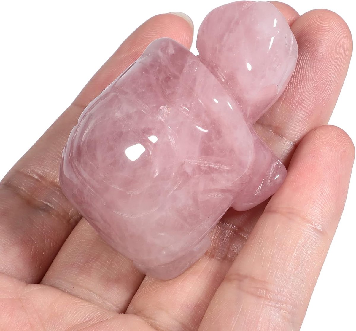 Healing Crystal Turtle Figurine, 5cm Pocket Stone Turtle Figure Hand Carved Gemstone Sculpture, Rose Quartz - ShopVlot