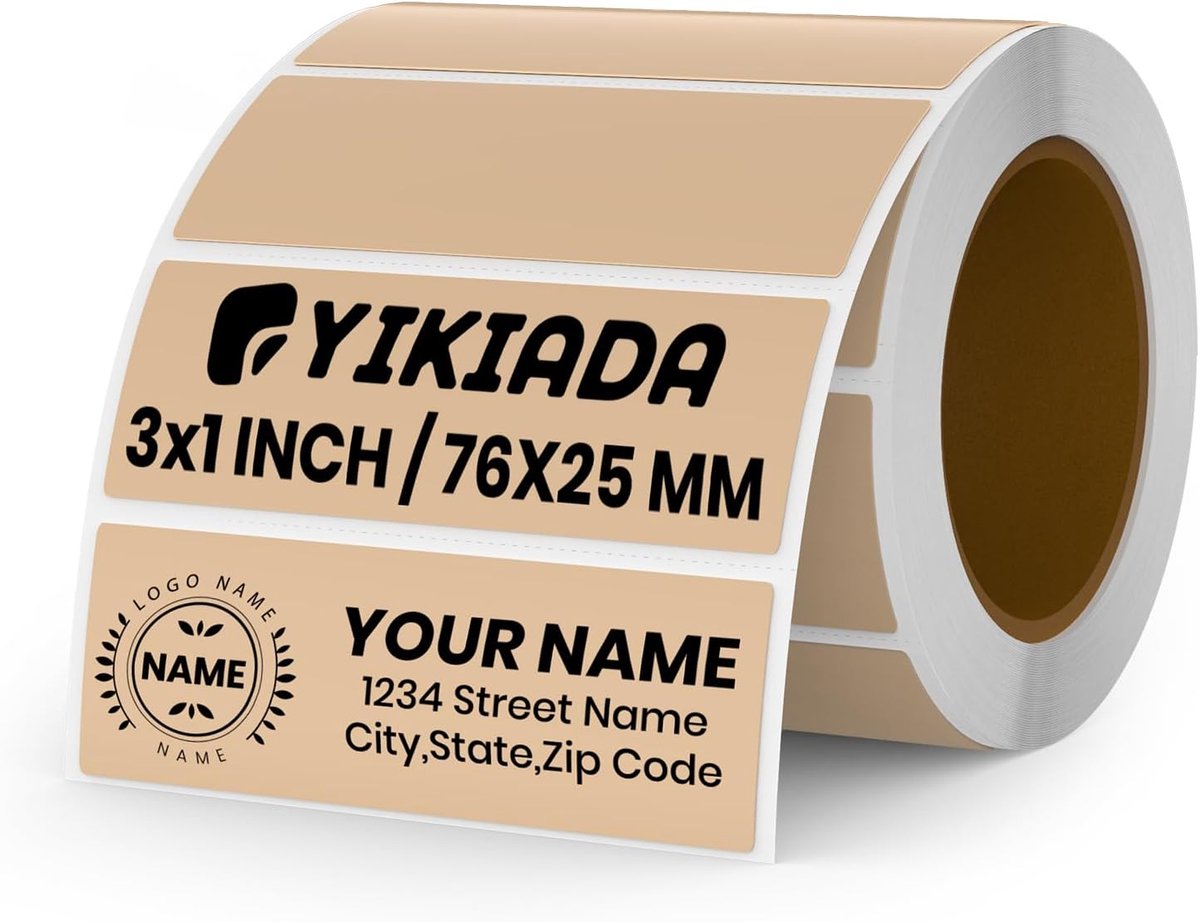 Thermische labels 76 x 25 mm - Bruin - 500 stuks - Direct gebruiksklaar - ShopVlot