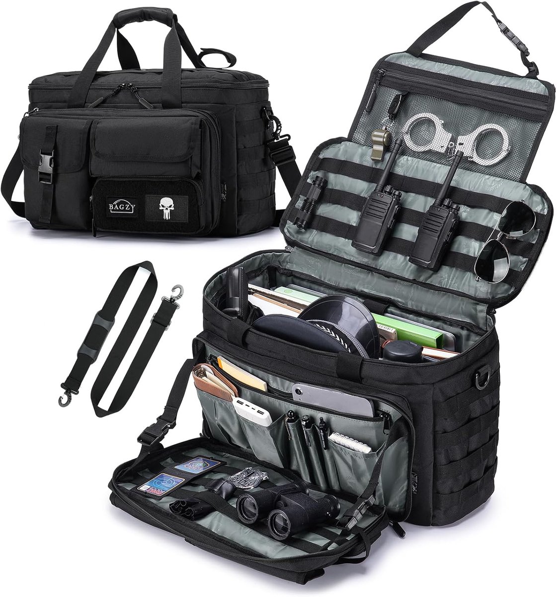 Auto organizer hoofdsteun 15.6" laptop tas - Oxford waterafstotend polyester - MOLLE-systeem voor lamp & radio - ShopVlot