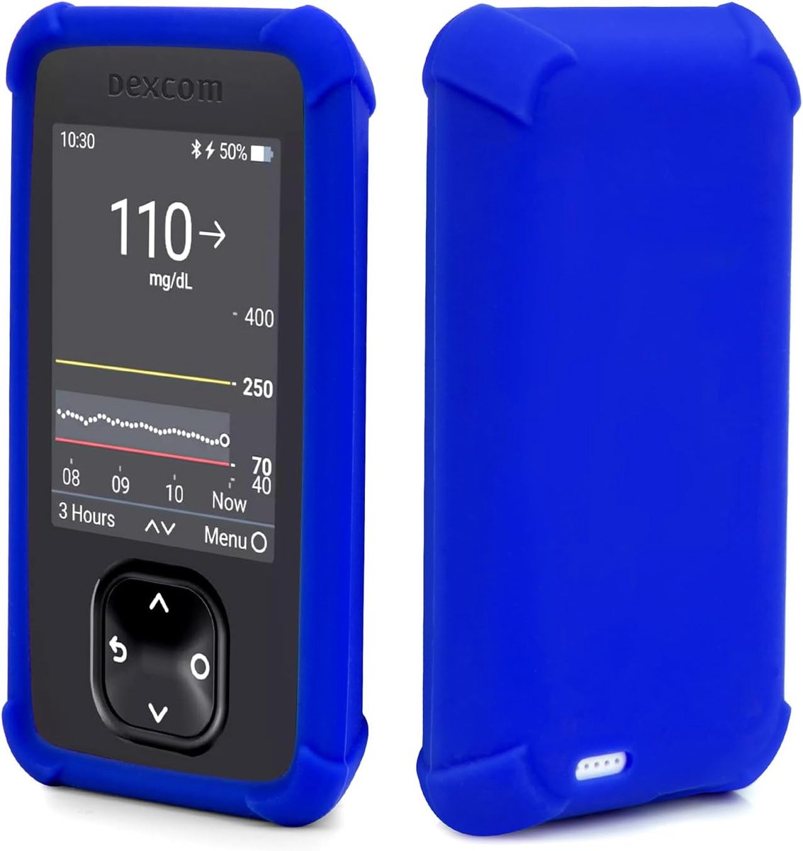 SnelShoppen - Dexcom G7 Case Silicone Shockproof Hoesje voor Dexcom G7 Ontvanger, Beschermende Cover voor Lezer, Tas, Ontvanger, Blauw, Zacht en Milie