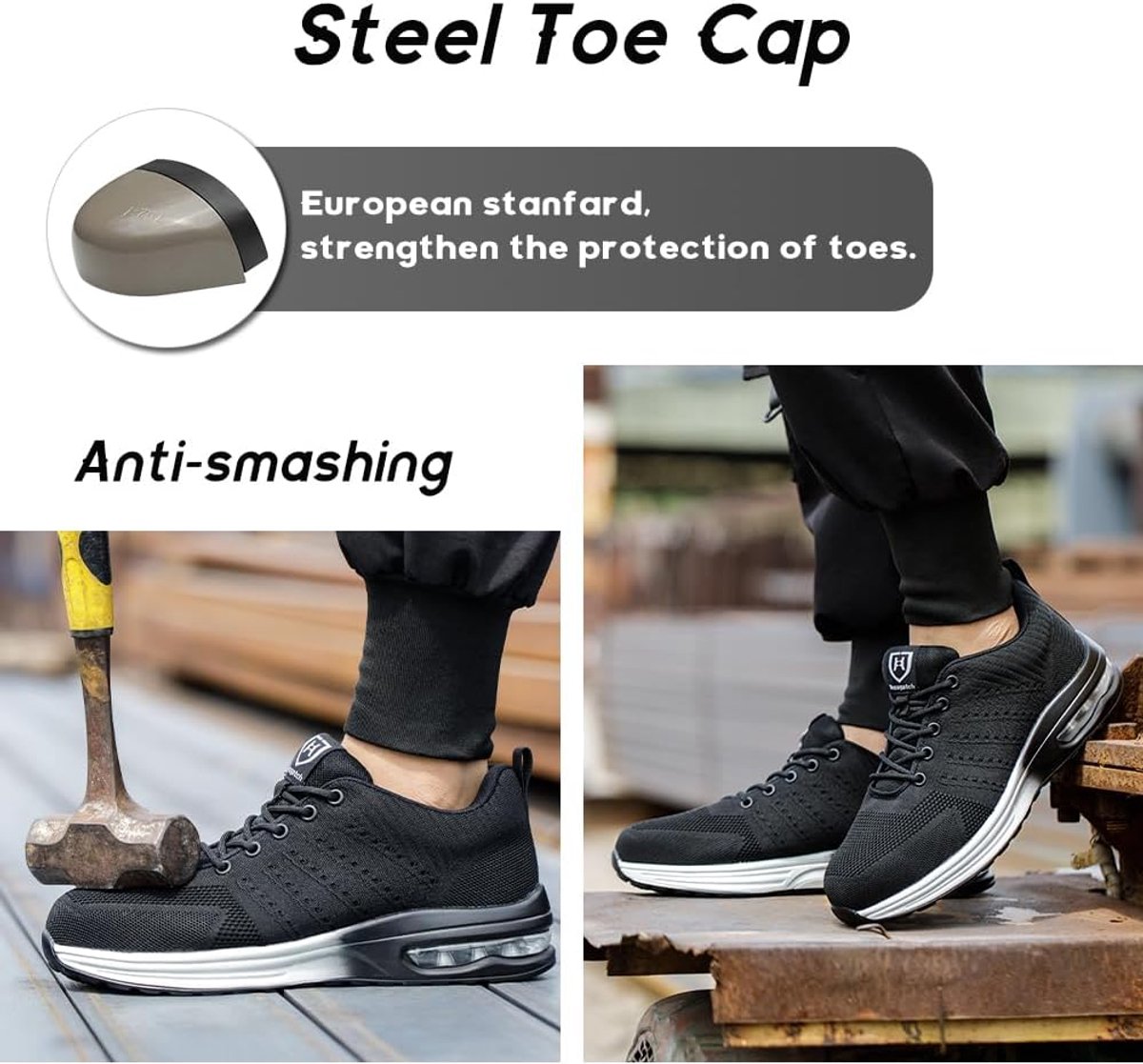 Veiligheidsschoenen heren maat 44 - lichtgewicht - stalen neus - ideale werk- en sneakerschoen - ShopVlot