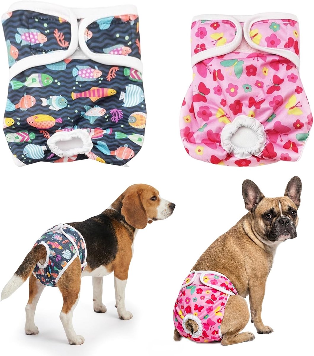 Herbruikbare netheidsslips voor honden S - absorberend - verstelbare maat - ideaal voor kleine honden - ShopVlot