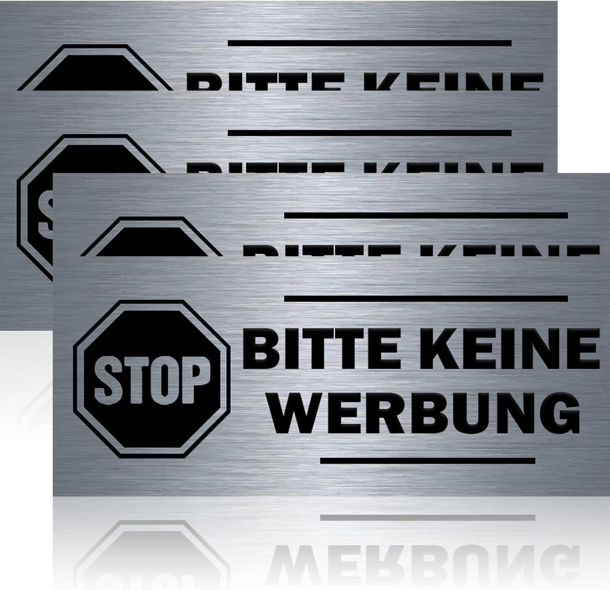 Brievenbusbordjes 70 x 30 mm - V2A roestvrij staal - zelfklevend en weerbestendig - minimalistisch design - ShopVlot