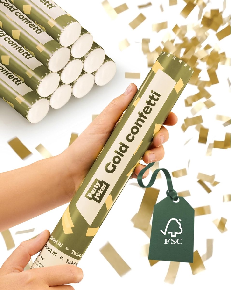 confetti kanonnen 10 stuks - matte gouden confetti - FSC papier - veilig en eenvoudig te gebruiken - ShopVlot