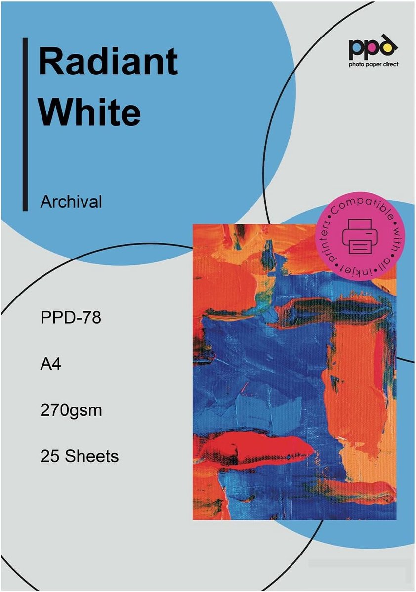 Foto afdrukpapier A4 270g - 100% katoen - matte textuur - ideaal voor kunstreproducties - ShopVlot
