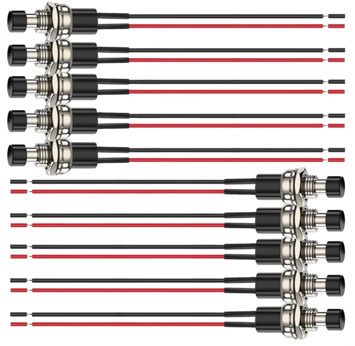 Mini drukknop schakelaar 7mm - zwart - momentaan aan/uit - ideaal voor DIY projecten - ShopVlot