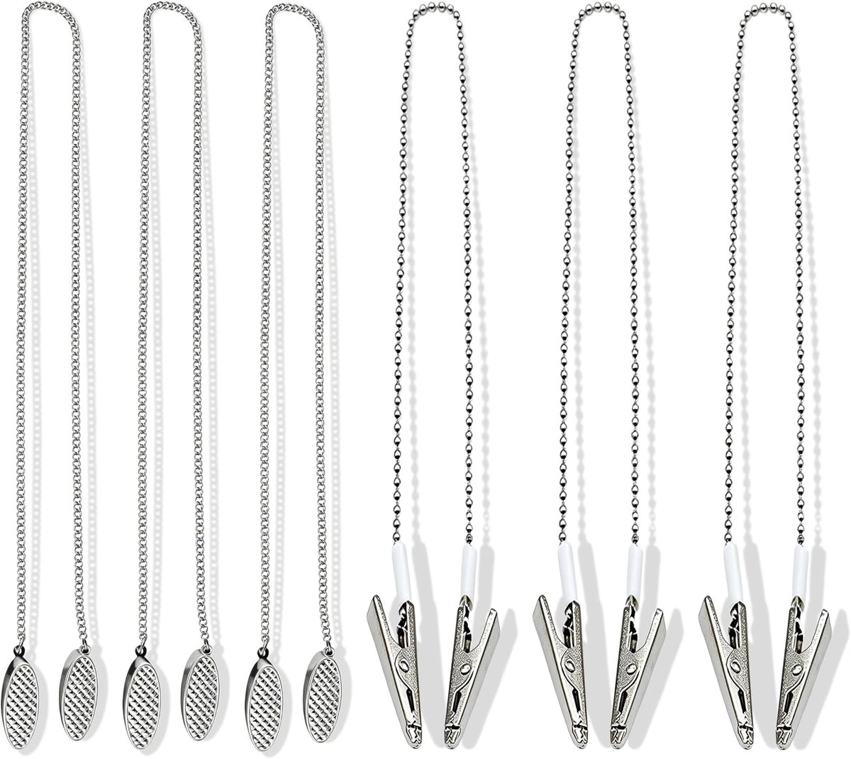 Napkin Chain met Clip - 6 Stuks - Verstelbare Lengte - Rvs Zilver - Voor Netjes Eten - ShopVlot