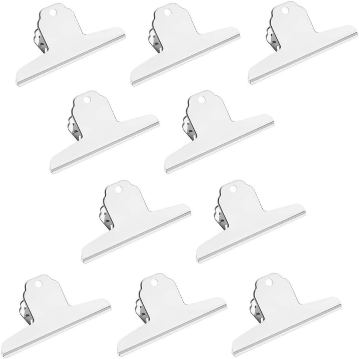 Hinge clips 10cm - RVS metaal - grote bulldog clips - ideaal voor kantoor en thuis - ShopVlot
