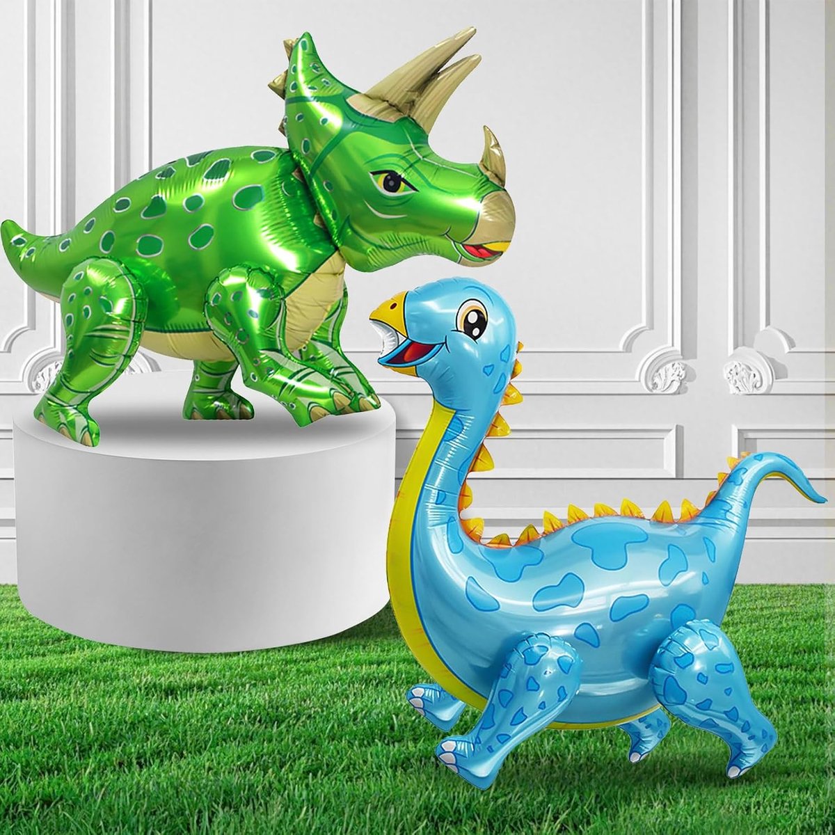 Dino Ballonnen 2 Stuks 3D Folie - Zelfstandig Staande Dinosaurussen - Jungle Thema Feestdecoratie voor Kinderen - ShopVlot