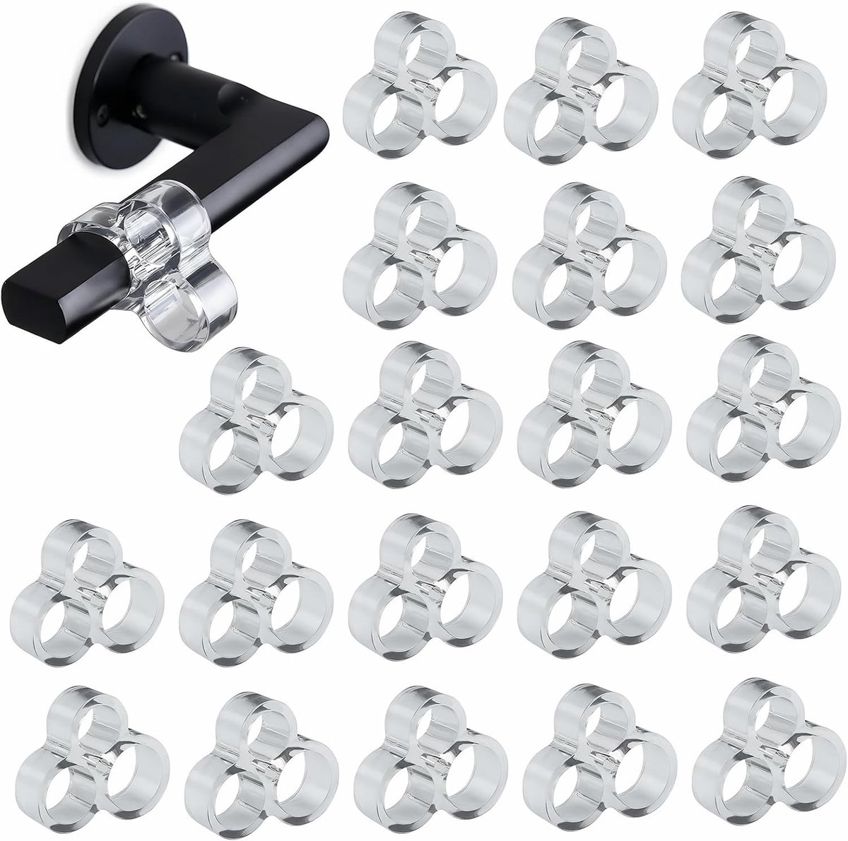 Deurstopper set van 20 - Flexibel siliconen - Transparant en elastisch - Bescherming voor wanden en meubels - ShopVlot
