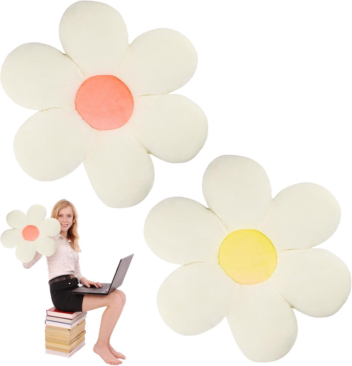 Bloemenkussens 40 x 40 cm - Pluche - Comfortabel en zacht - Perfect voor bed of bank - ShopVlot
