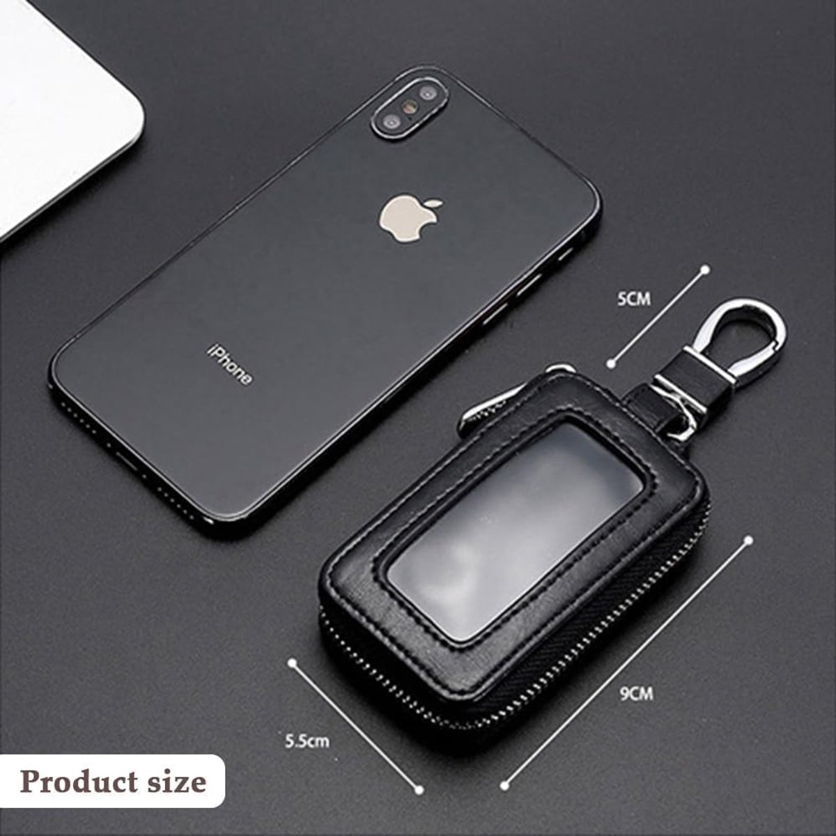 Autosleutel Zipper Case - Premium Leer - Vintage Elegant - Duurzame Sleutelbeschermer - ShopVlot