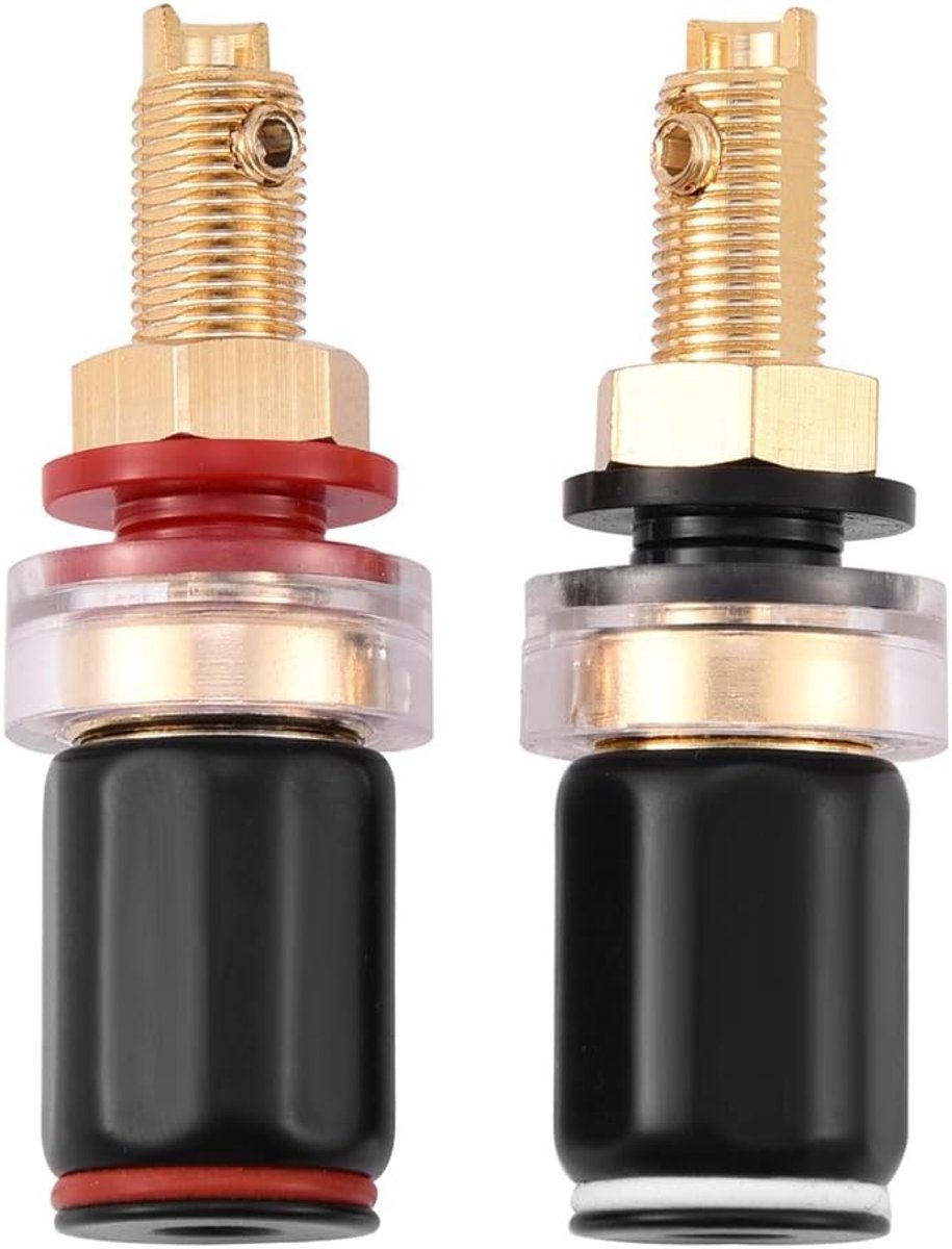 Luidspreker aansluiting - 2-delige koperen versterker terminal - 4mm banana plug - geschikt voor luidsprekers - ShopVlot