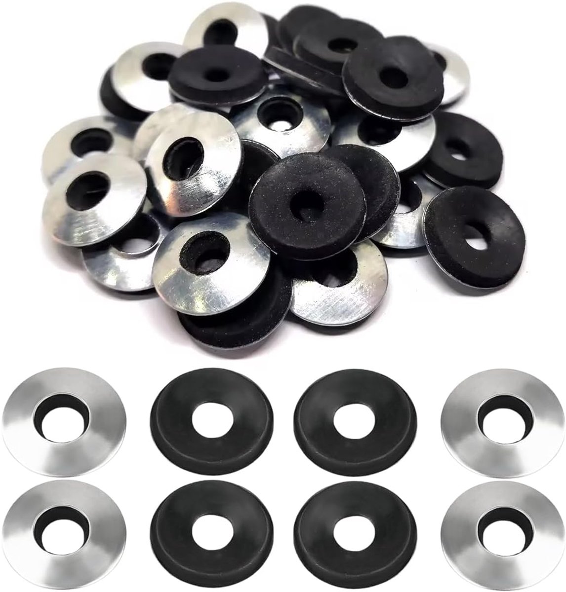 Vlakke ringen 28 stuks - M6 RVS 304 - Binnenmaat 6,3 mm - Voor professionele en huishoudelijke reparaties - ShopVlot