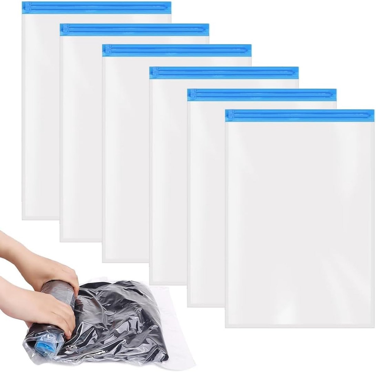 Vacuumzakken voor kleding 60 x 40 cm - herbruikbaar en ruimtebesparend - waterdicht en scheurvast - ShopVlot